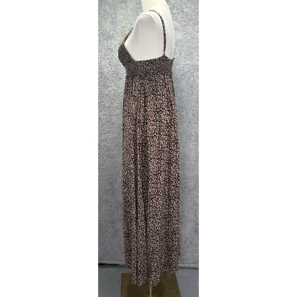 Natural Life Womens S Floral Maxi Dress Black Smocked Boho Cottagecore Peasant - Picture 2 of 9